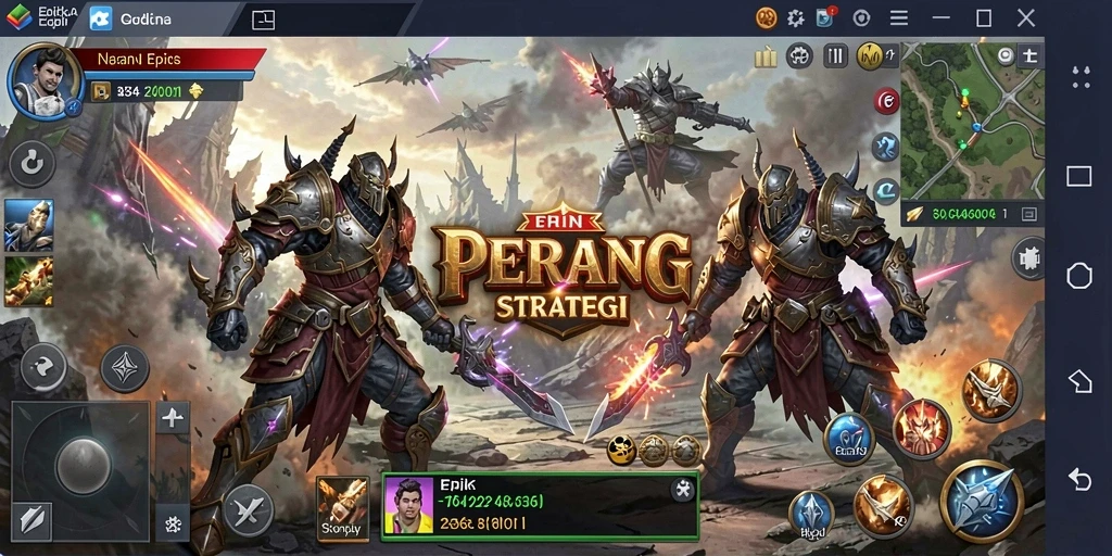 Tangkapan layar 8364 menampilkan aksi pertempuran strategis yang intens.