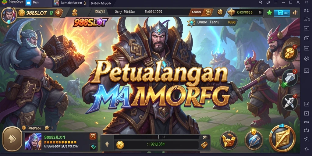 Screenshot menunjukkan aksi seru dalam gameplay MMORPG 988SLOT.