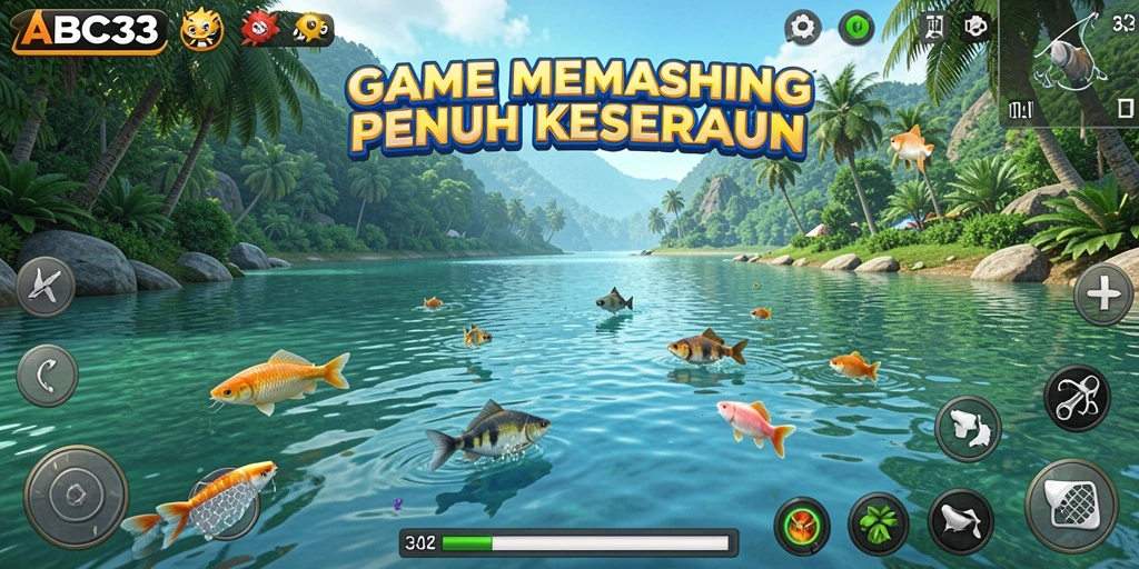 Tampilan gameplay ABC33 dengan aksi memancing yang seru.