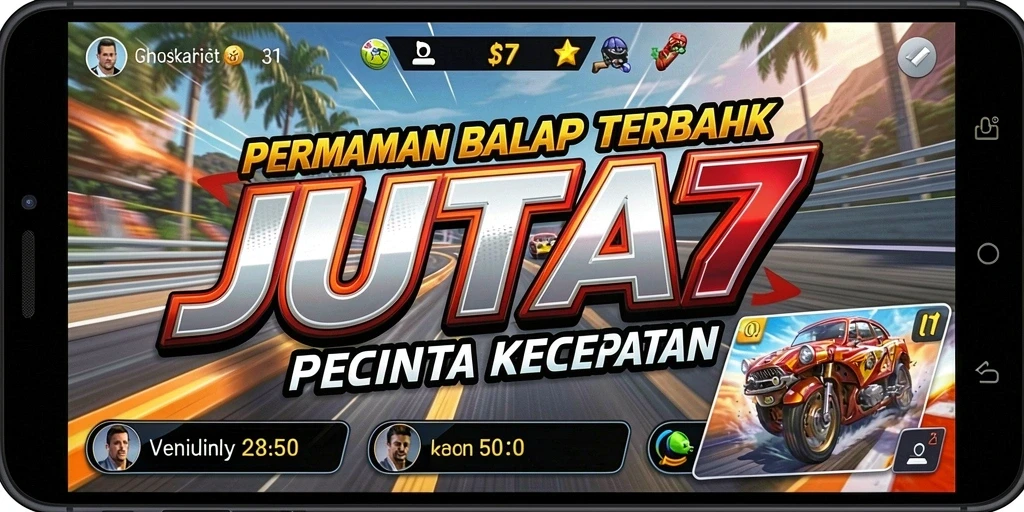 Gameplay menarik dengan mobil balap di lintasan cepat.