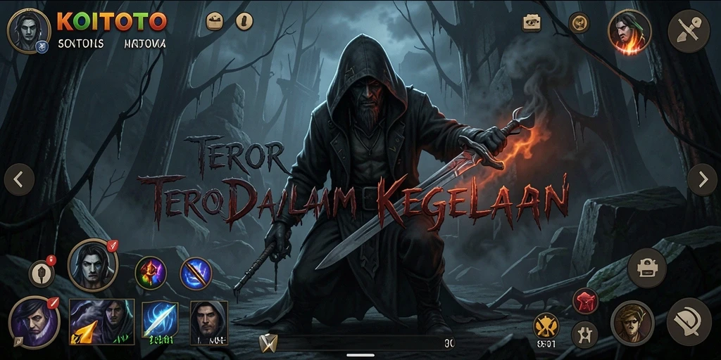 Gameplay menakutkan dalam KOITOTO yang menghadirkan kegelapan.