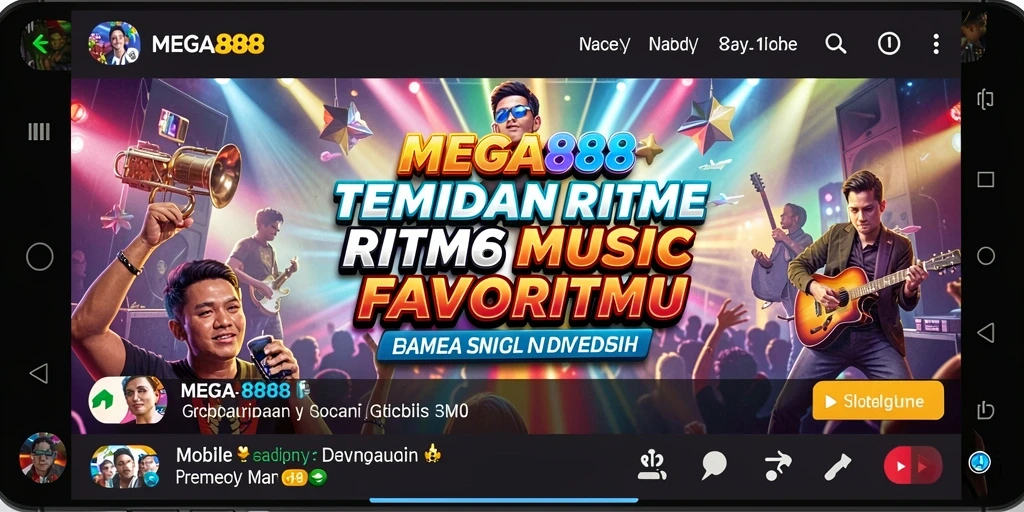 Screenshot gameplay MEGA888 menampilkan interaksi musik yang seru.