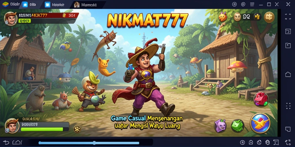 Tampilan gameplay NIKMAT777 yang menarik dan penuh warna.