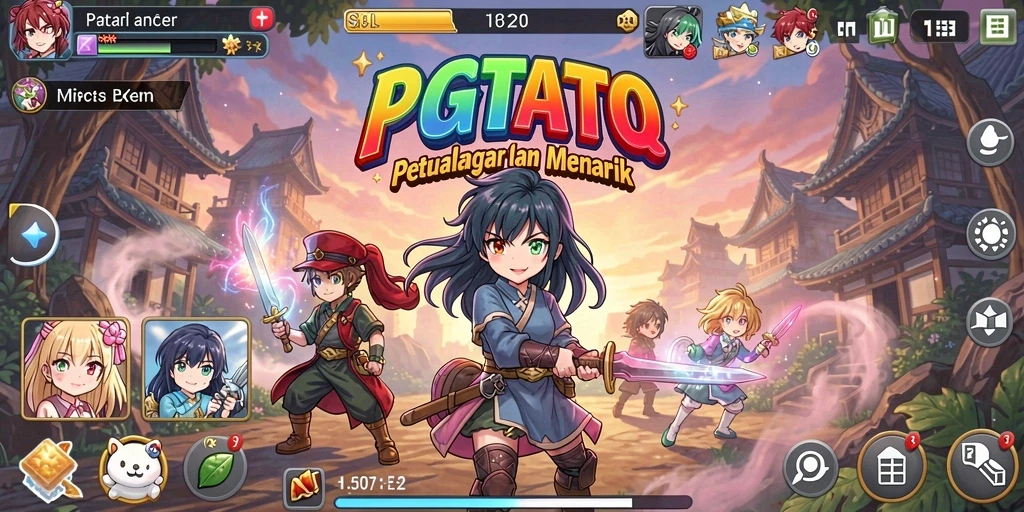 Tampilan gameplay PGTOTO dengan karakter anime yang menawan.